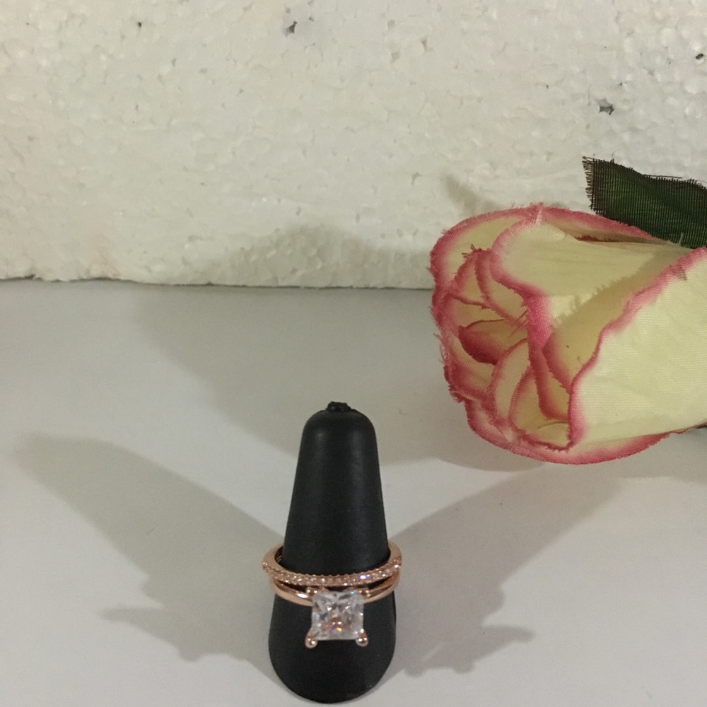 2 PC. ROSE GOLD FILLED RINGS SIZE 7 1/2 - Picture 4 of 4